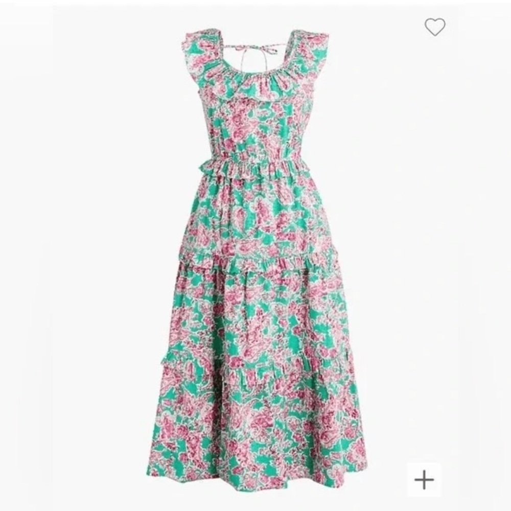 J. Crew Women’s Printed ruffle midi dress size 18